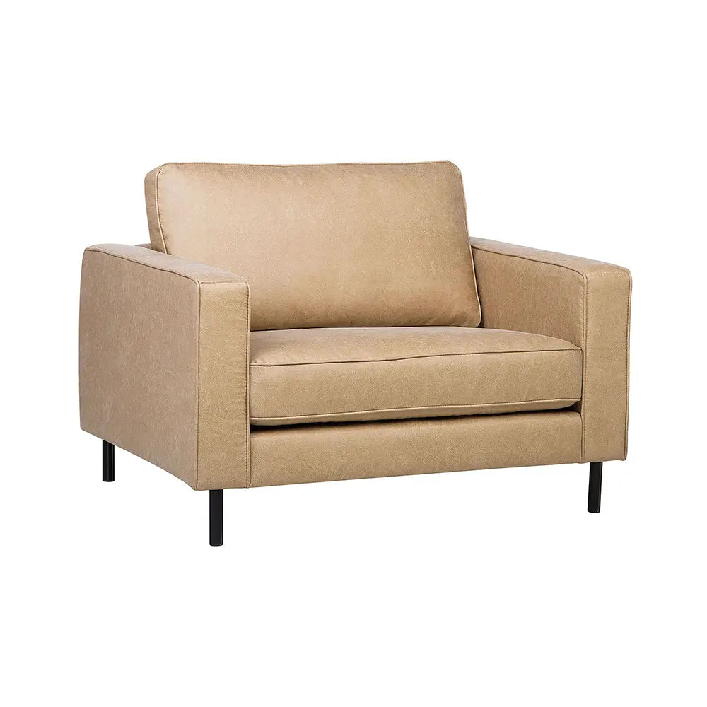 Beige armchair on a white background