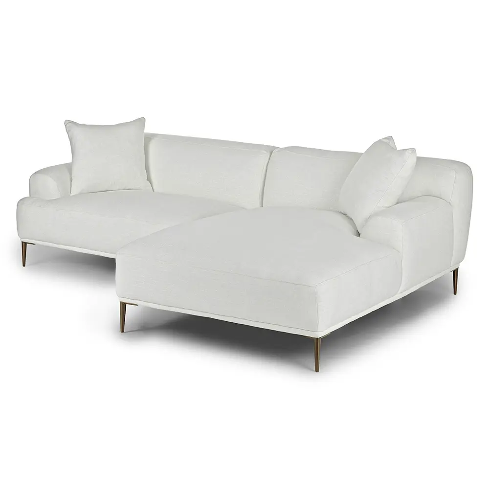 Luxury white sofa with cushions on a white background
