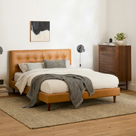 Elio Tufted HeadbToard Leather Bed