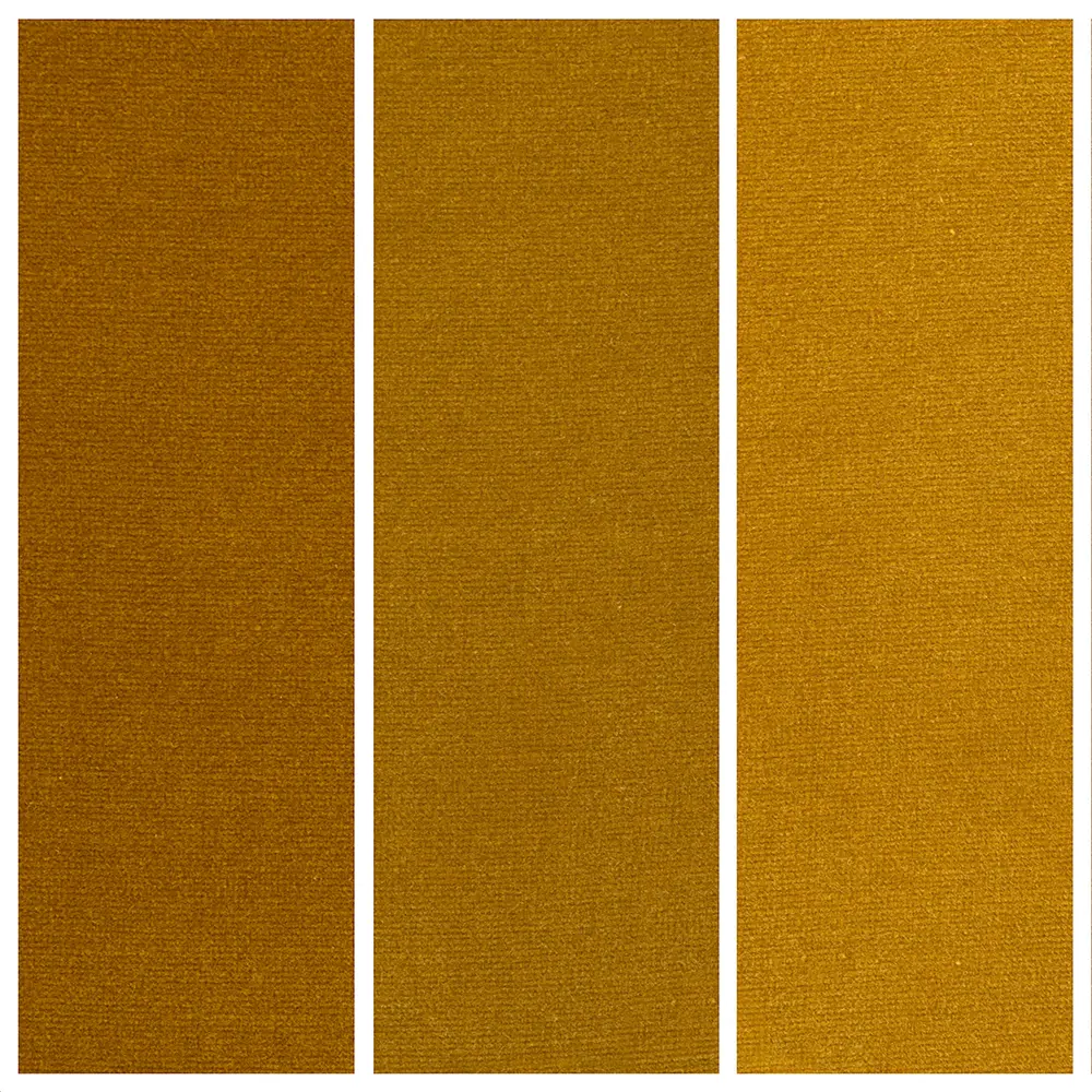 Three vertical panels of a textured mustard yellow color.