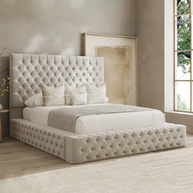 Button Tufted Platform Bed