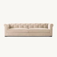 Beige 2 Seater Tufted Sofa