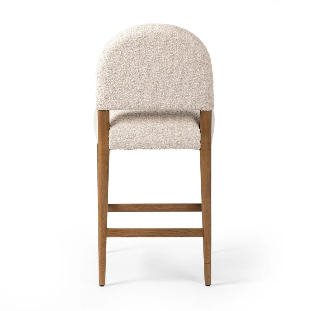 Boucle Dining Chair in Wooden Frame