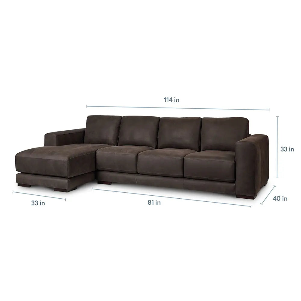 Jackson 4 Seater Leather Sofa with Ottoman