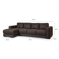 Jackson 4 Seater Leather Sofa with Ottoman
