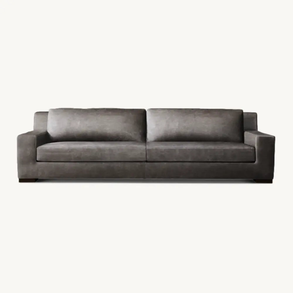 Black Leather 2 Seater Sofa