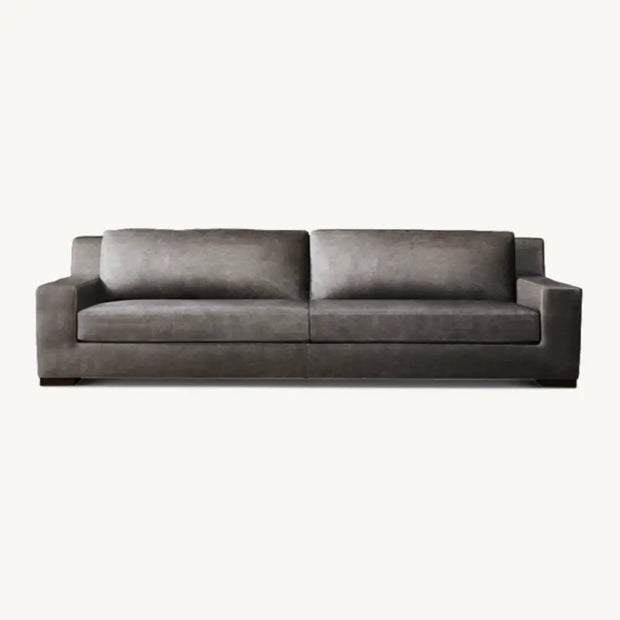 Black Leather 2 Seater Sofa