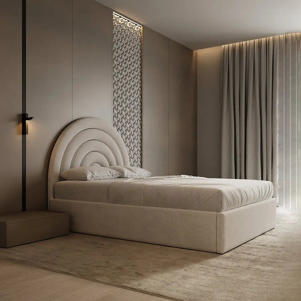 Rainbow Headboard Fabric Upholstered Bed