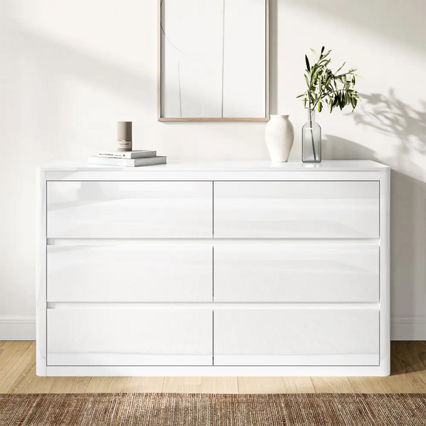 White Chest of 6 Drawers