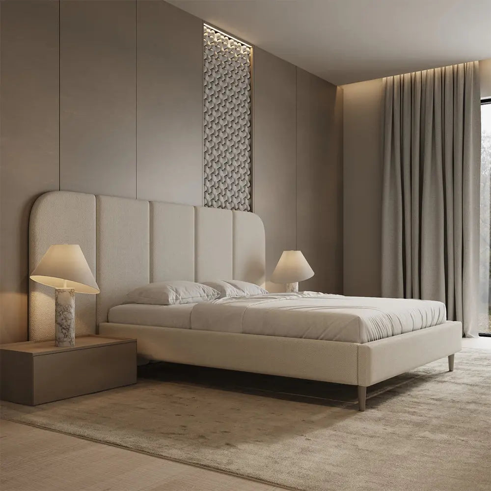 Chic Luxury Vertical Tufted Wallpanel Bed