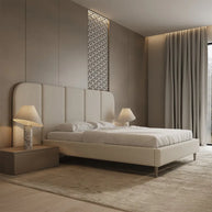 Chic Luxury Vertical Tufted Wallpanel Bed