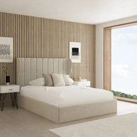 Modern Winged Headboard Bed Frame