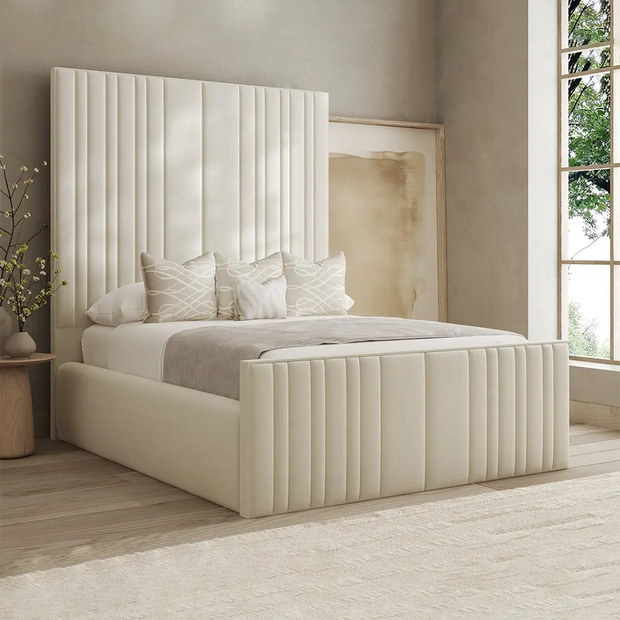 High Lined Headboard Bed