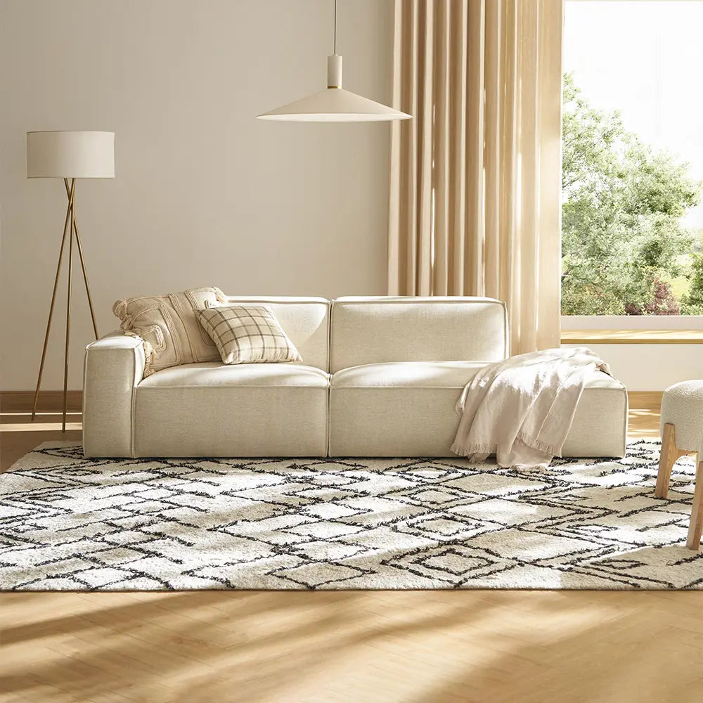 Swrill sofa with stylish finish in a bright living room.