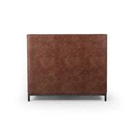 Tufted Headboard Faux Leather Bed