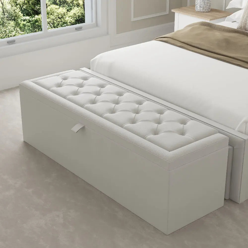 Diamond Tufted Storage Ottoman