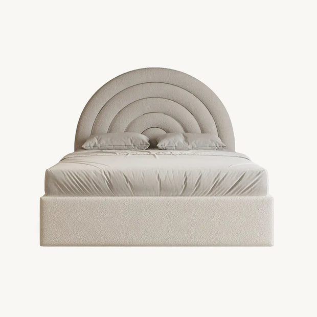 Rainbow Headboard Fabric Upholstered Bed