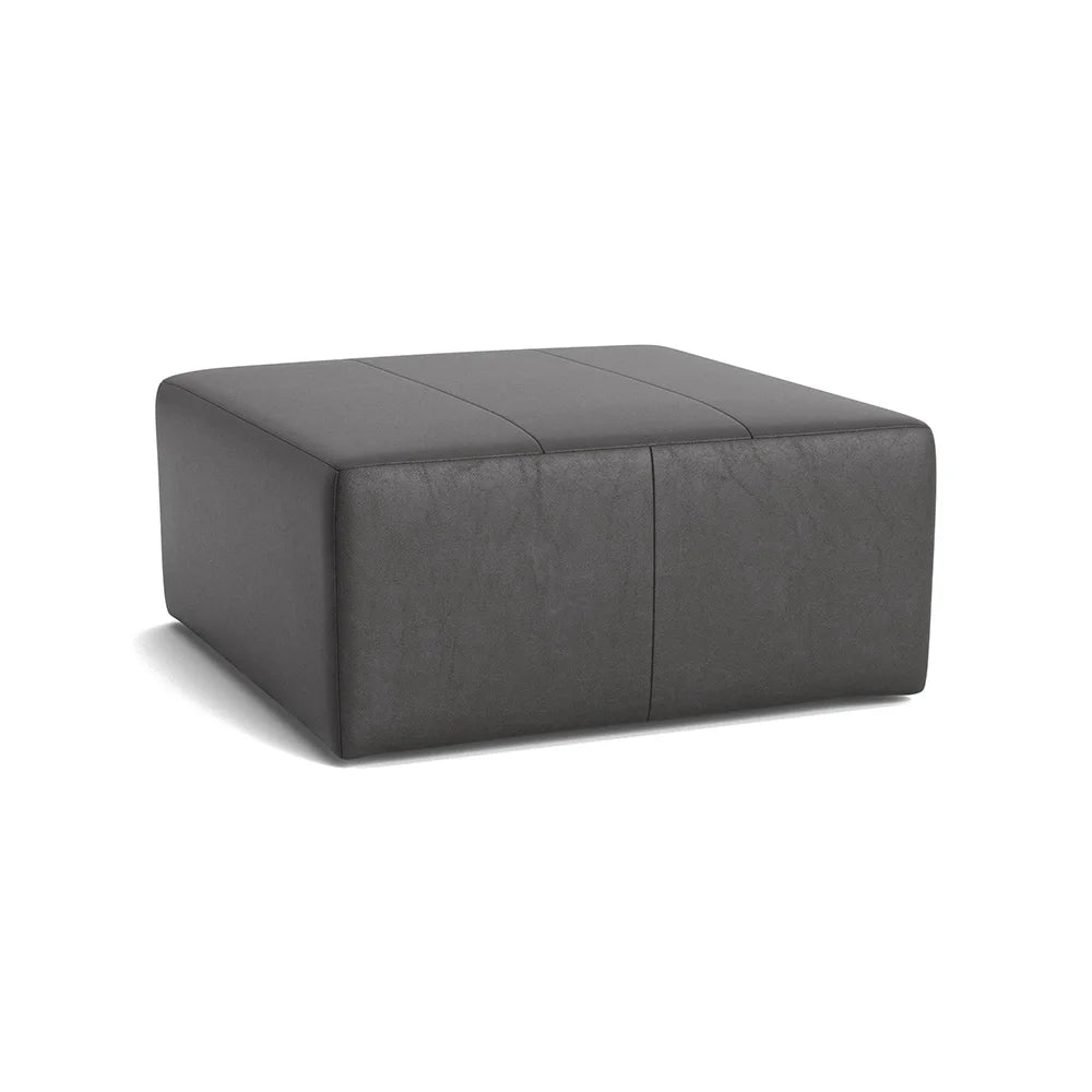 Ellery Squared Leather Ottoman