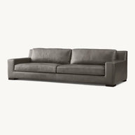 Black Leather 2 Seater Sofa