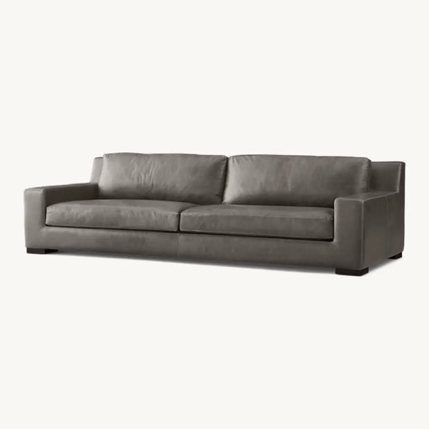Black Leather 2 Seater Sofa