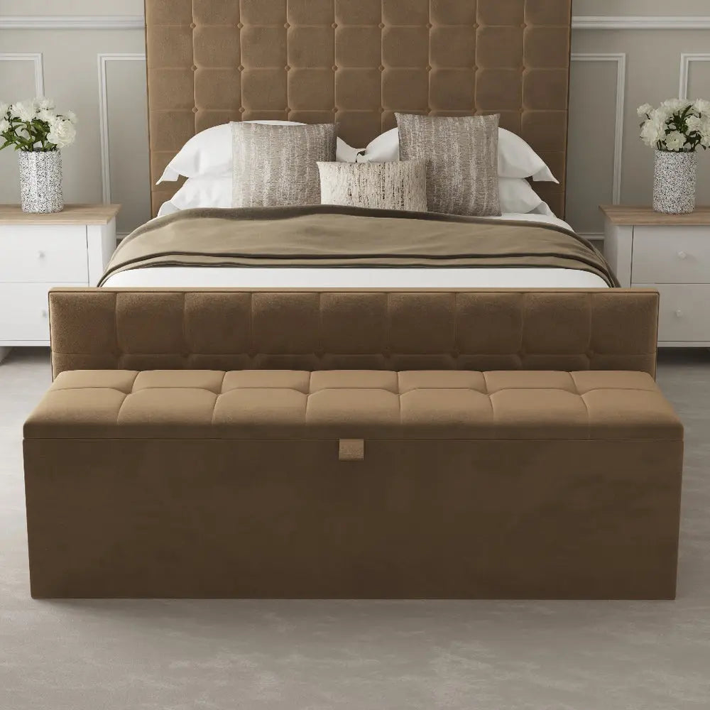 Button Tufted Storage Ottoman