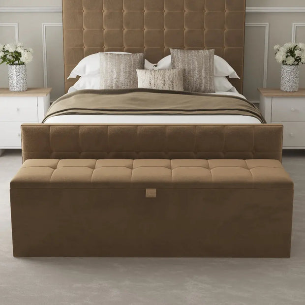 Button Tufted Storage Ottoman