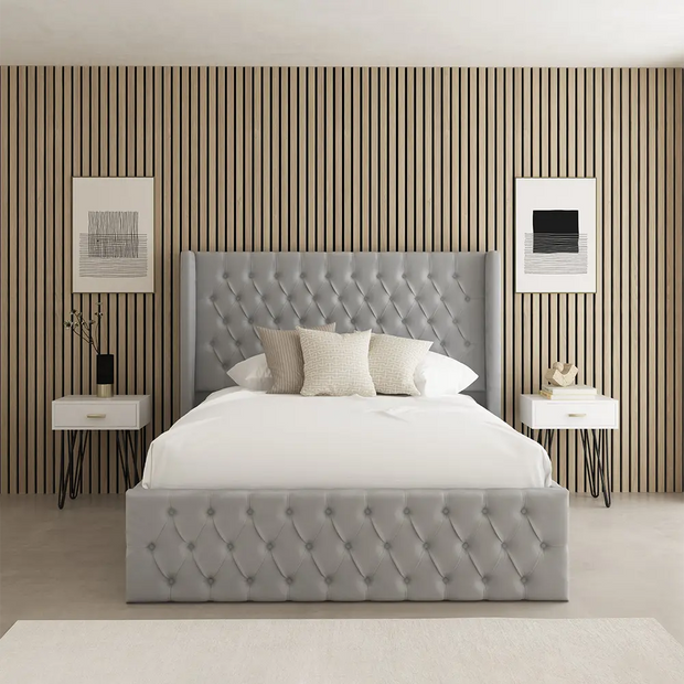 Palm Chesterfield Upholstered Fabric Bed Frame