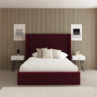 Red Velvet Upholstered Bed