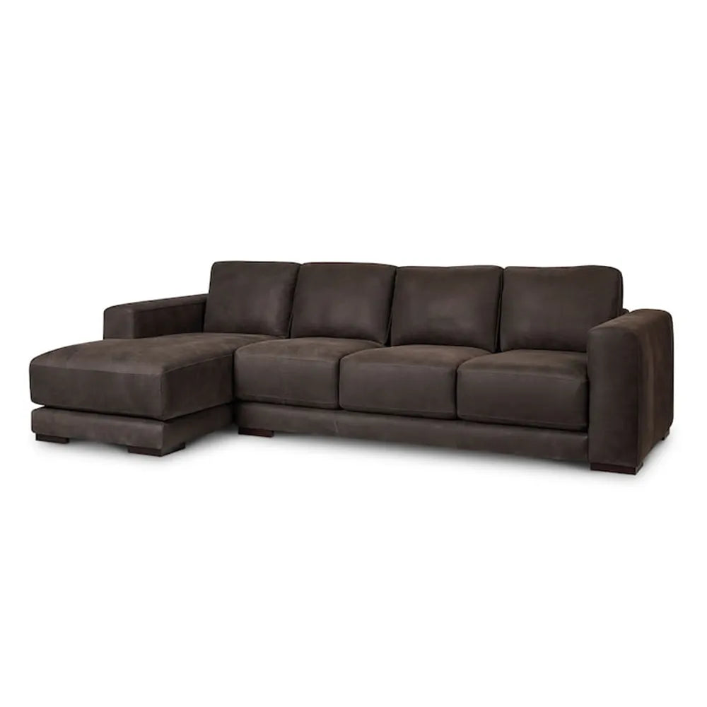 Jackson 4 Seater Leather Sofa with Ottoman