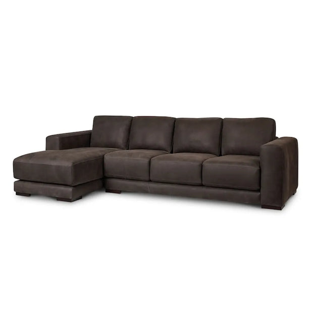 Jackson 4 Seater Leather Sofa with Ottoman