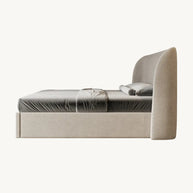 Luna Winged Plain Boucle Fabric Bed