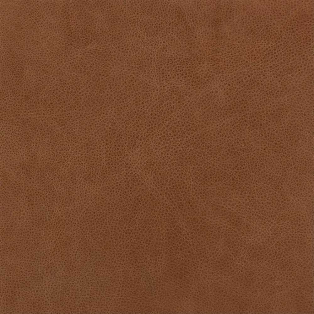 Brown leather texture swatch of sectional modular sofa.