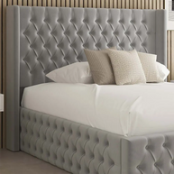 Palm Chesterfield Upholstered Fabric Bed Frame