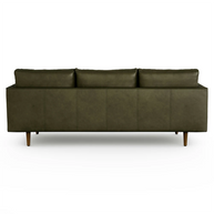 Green 3 Seater Leather Sofa
