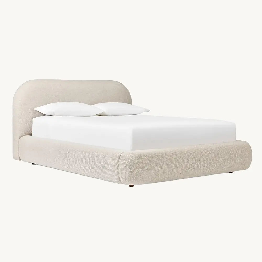 Round Headboard Upholstered Bed