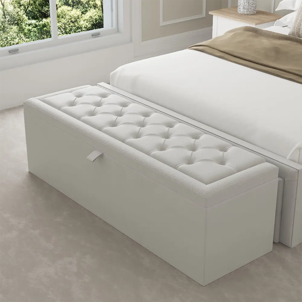 Diamond Tufted Storage Ottoman