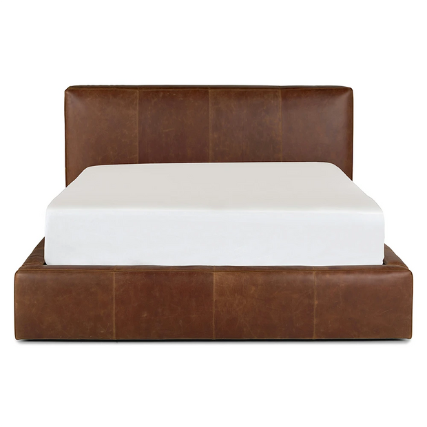 Plain Headboard Leather Bed with Drawer Storage