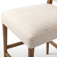 Boucle Dining Chair in Wooden Frame