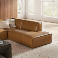 Swrill Corner Leather Sofa With Ottoman