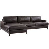 2 Piece Black Leather Sectional Sofa