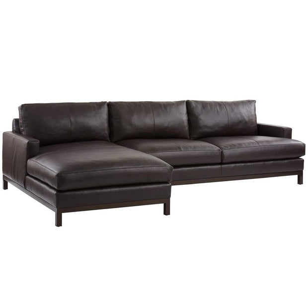 2 Piece Black Leather Sectional Sofa
