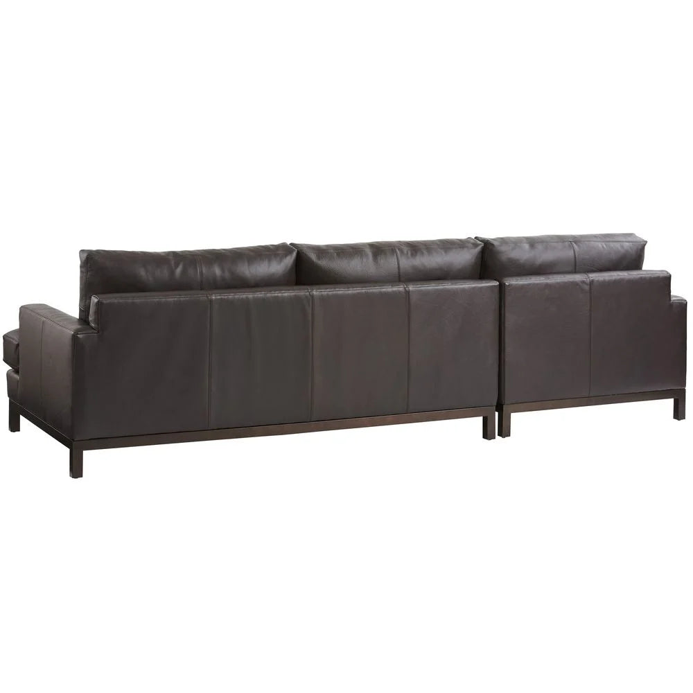 2 Piece Black Leather Sectional Sofa