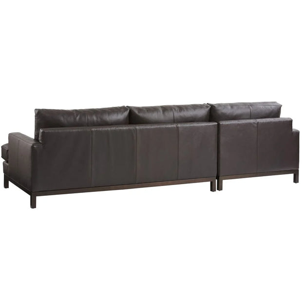 2 Piece Black Leather Sectional Sofa