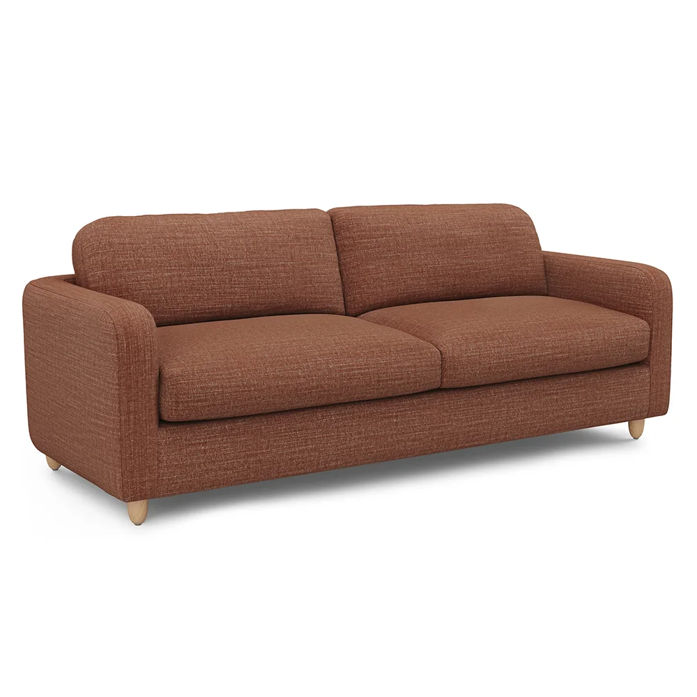 Modern brown modular sofa on a white background