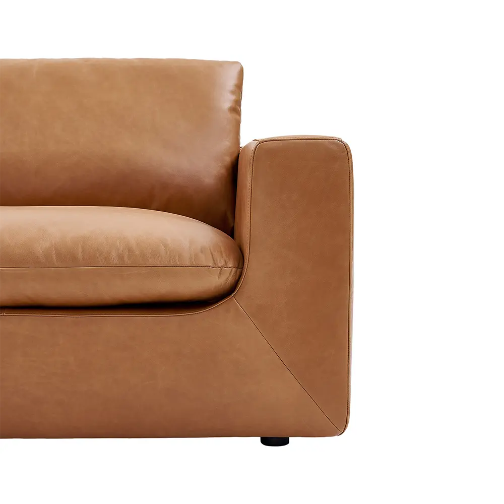 Elingtin 2 Seater Leather Sofa With Ottoman