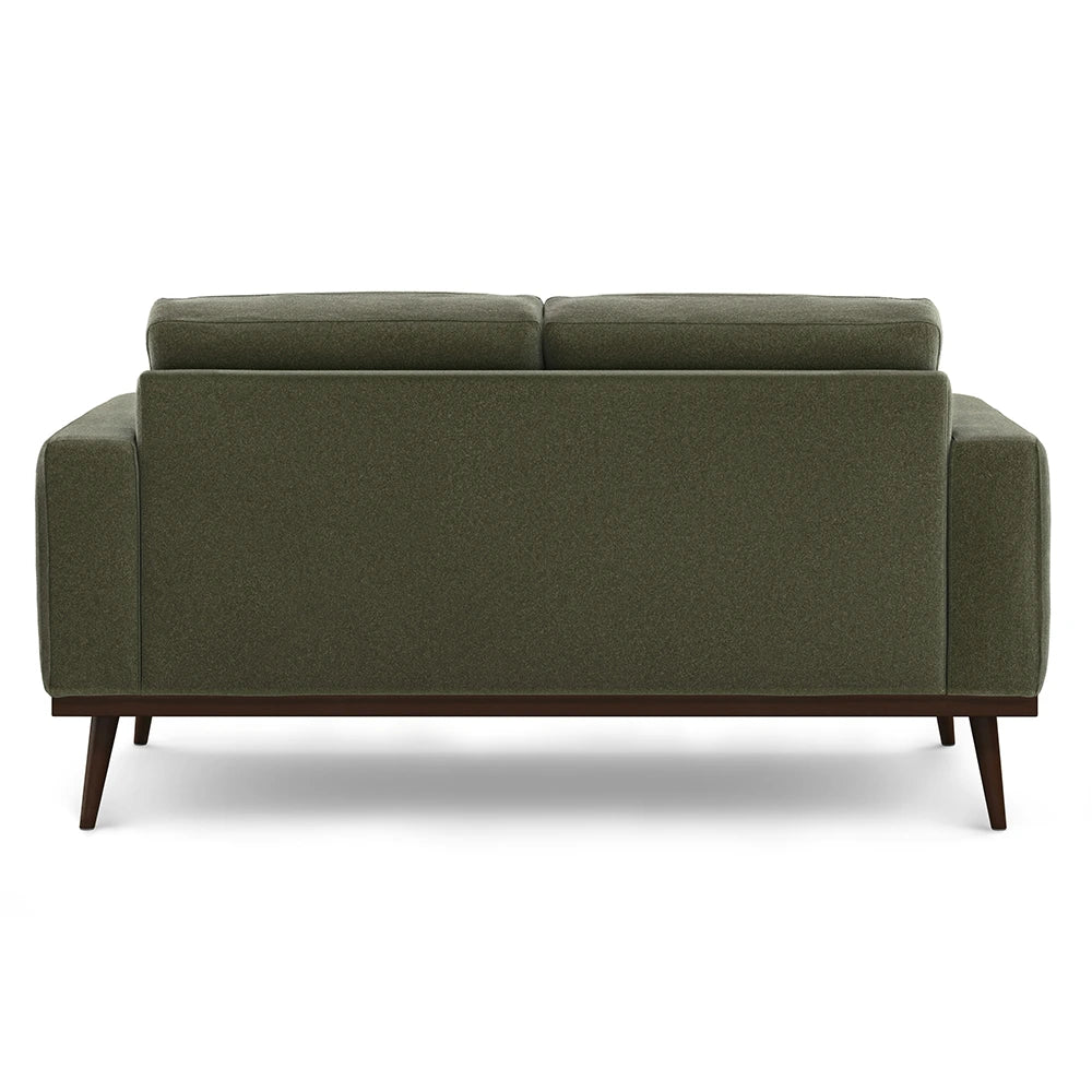 Green sofa backside on a white background