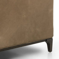 Button Tufted 3 Seater Leather Sofa