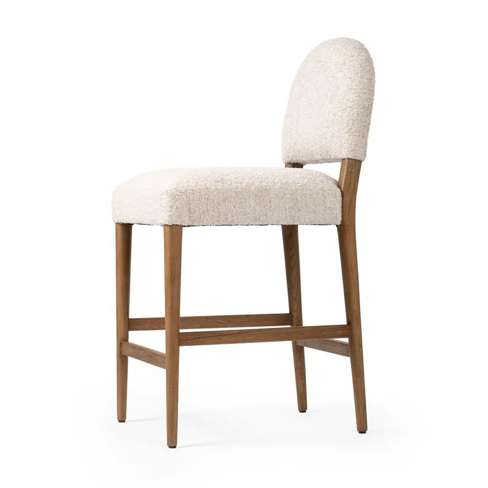Boucle Dining Chair in Wooden Frame