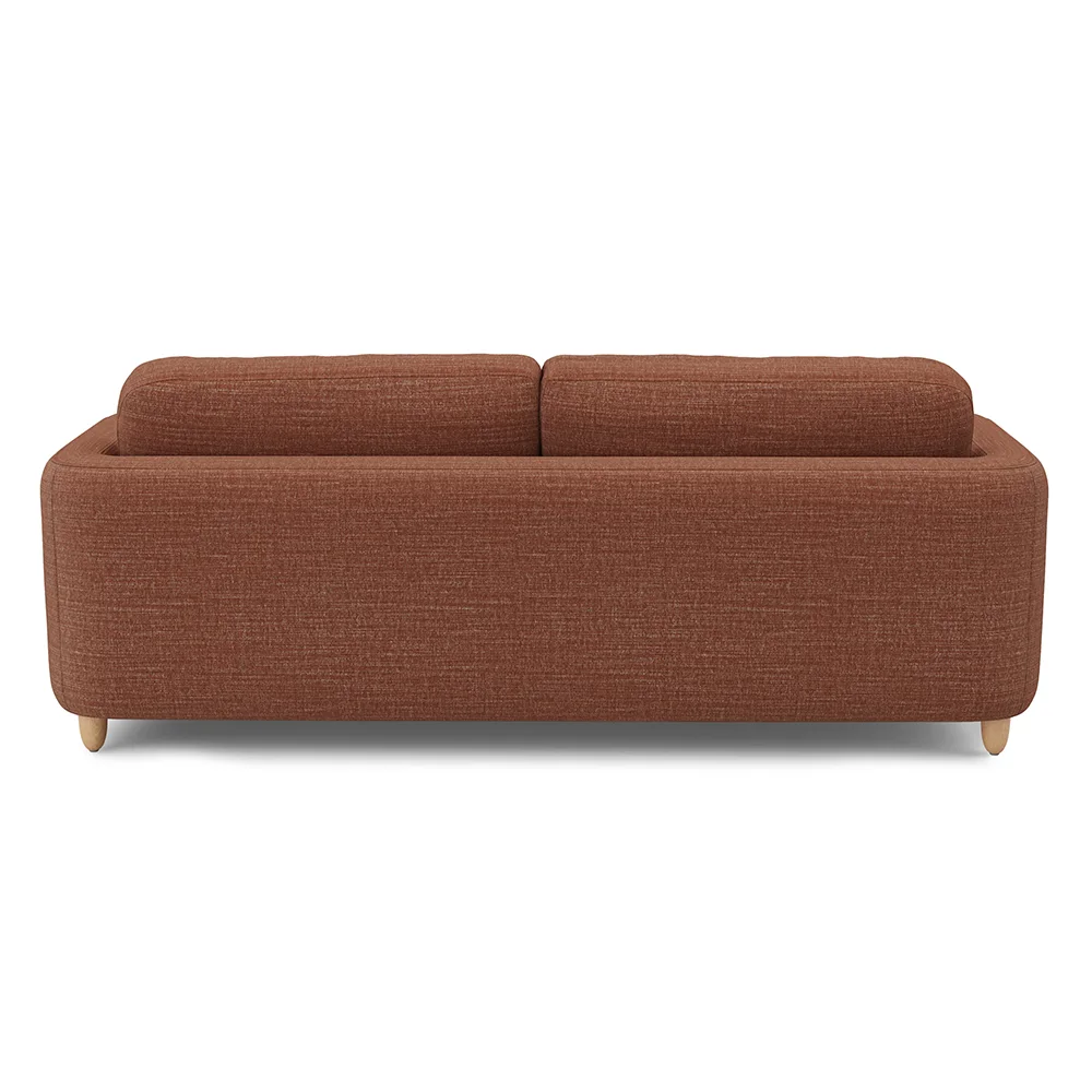 Brown sofa backside on a white background