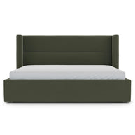 Winged Headboard Upholstered Bed